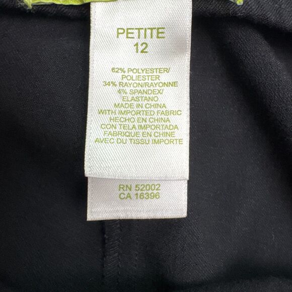 Sigrid Olsen Impressionist Straight Leg Trouser Dress Pants Women 12P Black Work - Picture 7 of 16